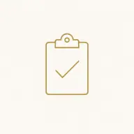Gold checklist icon for outdoor lighting installation process