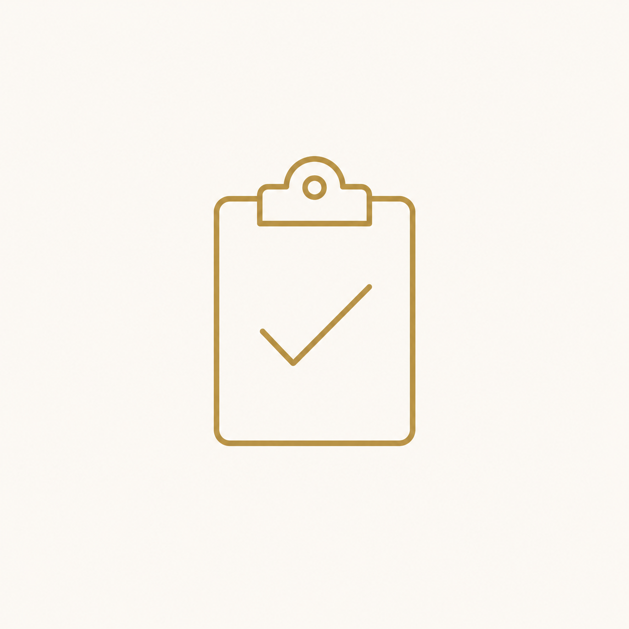 Gold checklist icon for outdoor lighting installation process