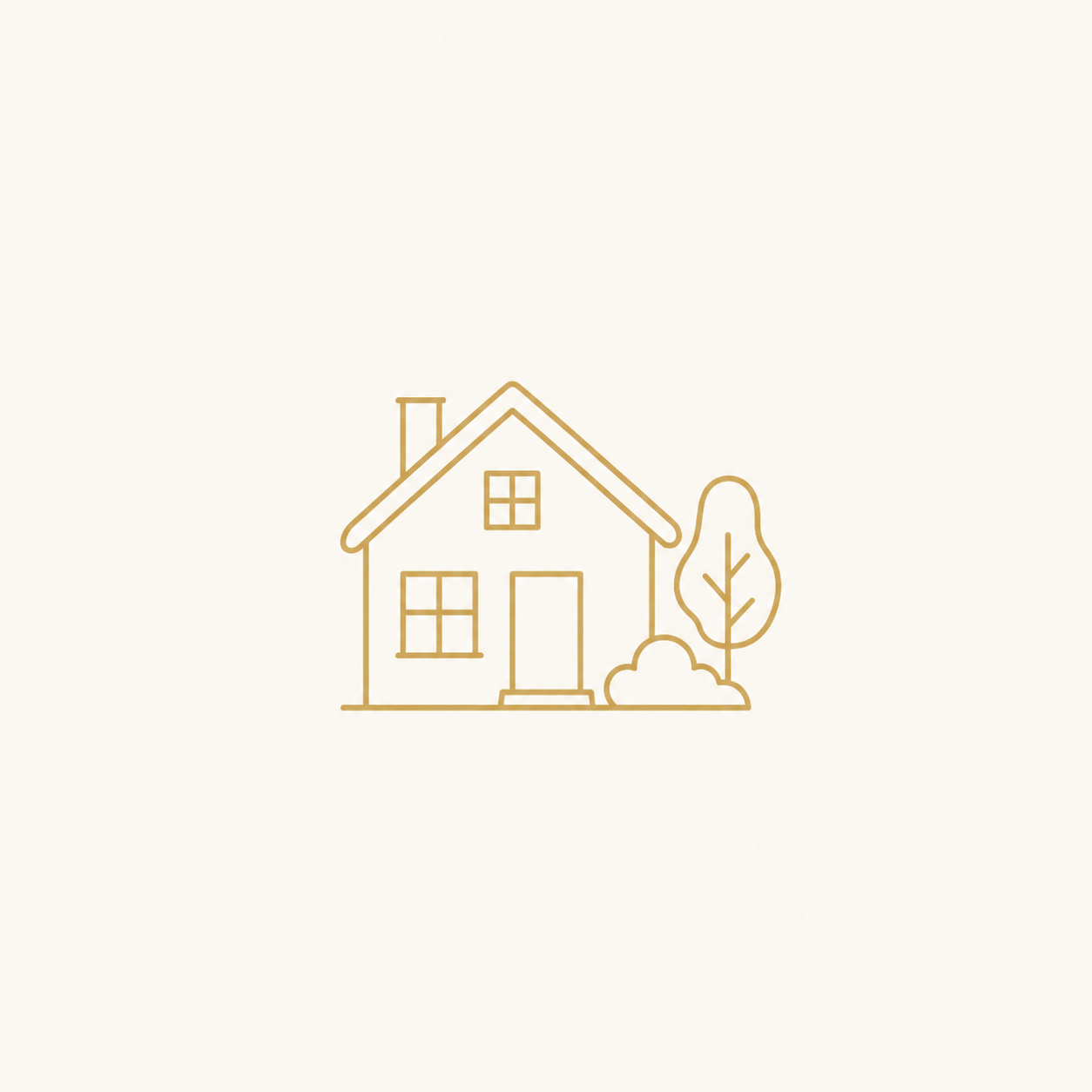 Gold home icon for residential landscape lighting service