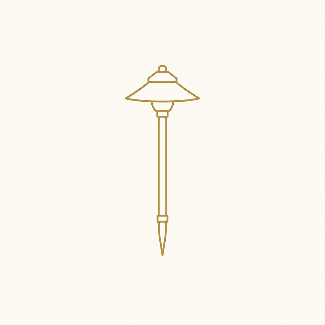 Gold path light icon for low voltage pathway lighting